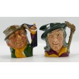 Royal Doulton Small Character Jugs Punch & Judy Man and Pied Piper(2)