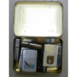 A collection of 10 Zippo Lighters: in 60th Anniversary box