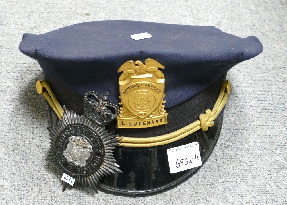 American metropolitan police lieutenants cap: together with Birmingham city police department
