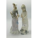 Lladro & Nao Figures of Young Ladies: height of tallest 28cm(2)