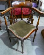 Edwardian Inlaid Mahogany Armchair: