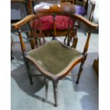 Edwardian Inlaid Mahogany Armchair: