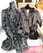 Ladies fur jackets: approx size 10 together with similar coat (2)