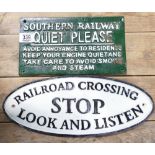 Two Cast Iron Vintage Railway Signs