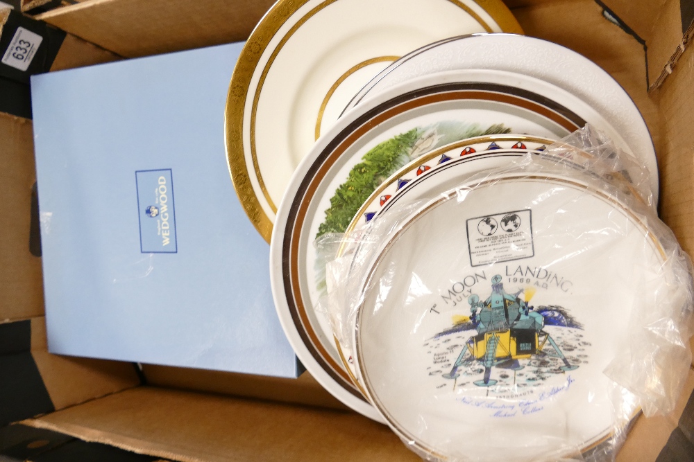 A mixed collection of items to include: boxed Wedgwood calendar and commemorative plates,