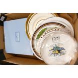 A mixed collection of items to include: boxed Wedgwood calendar and commemorative plates,