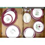 A collection of Wedgwood Mayfield patterned dinner ware: to include dinner plates, side plates,