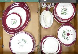 A collection of Wedgwood Mayfield patterned dinner ware: to include dinner plates, side plates,