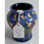 Moorcroft small vase decorated all around with pipers: height 8.5cm.