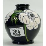 Moorcroft Anemone on Black Ground Vase: height 11cm