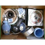 A mixed collection of items to include: Dudson Jasperware Lamp Base,