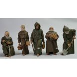 A collection of Spanish Algora Monk Figures: height of tallest 23cm(5)