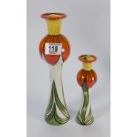 Lorna Bailey limited edition large and small Daffodil vases : certificate to smaller one,