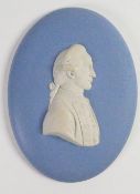 Wedgwood solid pale blue Jasper portrait medallion of Captain James Cook: To commemorate Teeside