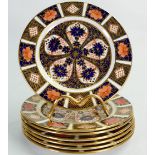 Royal Crown Derby 1128 Imari pattern 18cm side plates: Seven items.