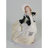 Royal Doulton figure Autumn Breezes HN2147: in black and white colourway.