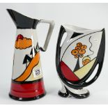 2 Lorna Bailey Items: Somerville Large Jug & Poolfields Twin Handled Vase(2)