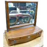 Early 19th century Mahogany vanity mirror: Base having 3 drawers. Measures 55cm wide.