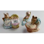 Beswick Beatrix Potter figures :Anna Maria, Hunca Munca and The Old Woman who lived in a shoe,