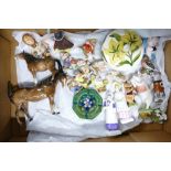 A mixed collection of items to include: Beswick Horses & Pigs, Doulton Figures,