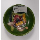 Moorcroft Orchid on Green Ground small bowl: diameter 8.