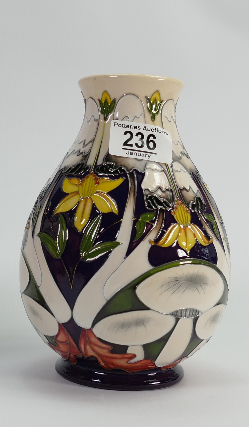 Moorcroft A clouded clearing vase: Limited edition 23/40 and signed by designer Vicky Lovatt.