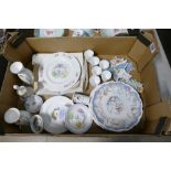 A collection of Snowman nursery ware: including Cruet set, Nursery mobile set, Set of plates,