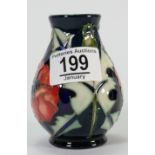 Moorcroft poppy vase: by Rachel Bishop. Height 10cm.