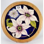 Moorcroft Pottery Pure Innocence Plaque: 2017, diameter 31cm,