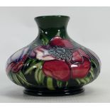 Moorcroft Anemone squat vase: Red dot seconds, height 10cm.