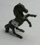 Cold Cast Bronze Figure of rearing horse: height 17cm