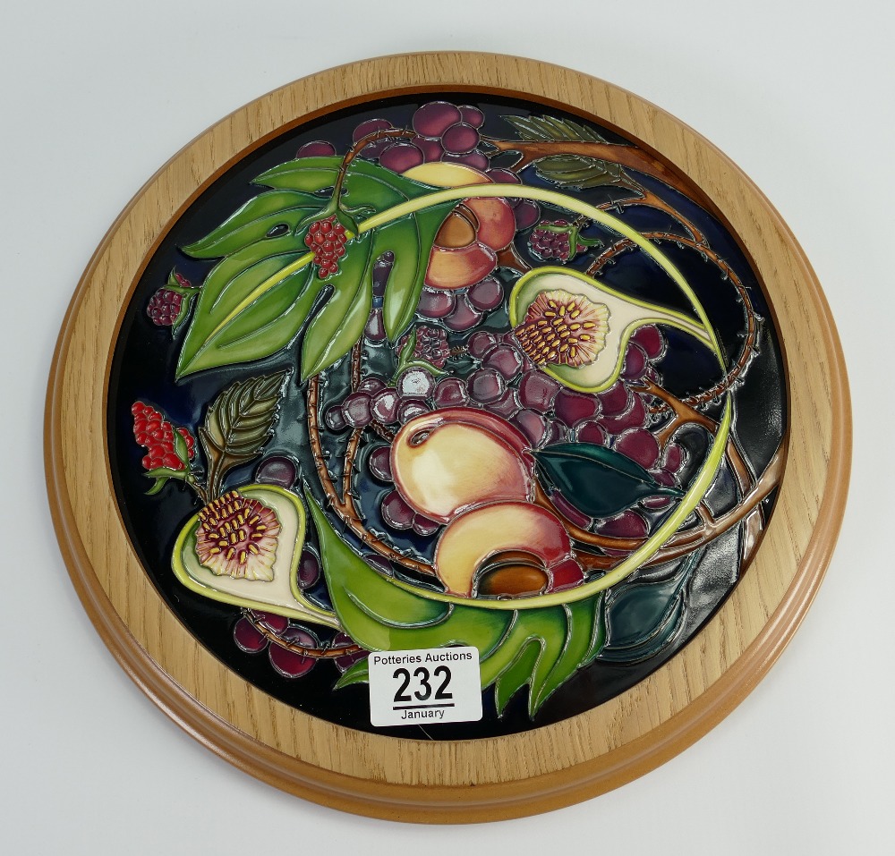 Moorcroft Queen's choice framed plaque: designed by Emma Bossons,