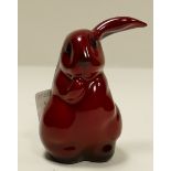Royal Doulton Flambe flop ear rabbit: surface marks to body