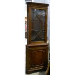 Mahogany Reproduction Glazed Corner Unit: width 66cm,