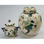 Masons Chartreuse patterned Large Ginger Jar: together with lidded pot,