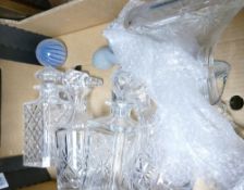 A mixed collection of quality cut glass items to include: decanters,