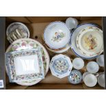 A mixed collection of items to include: Wedgwood dishes, Shelley Mable Lucy Atwell small bowl,