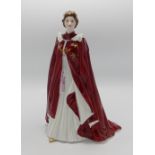 Royal Worcester In Celebration of the Queens 80th Birthday Figure: boxed