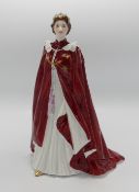 Royal Worcester In Celebration of the Queens 80th Birthday Figure: boxed