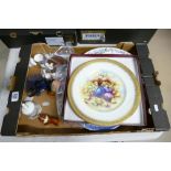 A collection of pottery to include Old willow platter,Royal Grafton fruit plate, Thimbles,