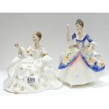 Royal Doulton lady figures: My Love HN2339 and Christine HN2792 (2)