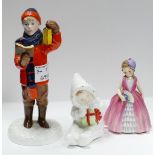 A group of pottery figures to include: Coalport limited edition figure Christmas Carol,