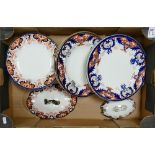 A collection of Early Royal Crown Derby 1270 pattern dinner plates,