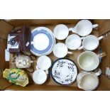 A mixed collection of items to include: Wedgwood Susie Copper Glen Mist patterned dinner ware,