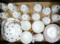 A collection of polka dot decorated Windsor tea ware: together with gilded melba ware similar items