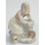 Lladro Nao Large Figure of a Girl with Spilled Milk: