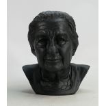 Black Basalt bust of Golda Meir: By John Bromley,