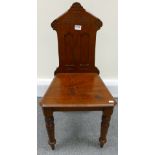 Victorian mahogany hall chair: