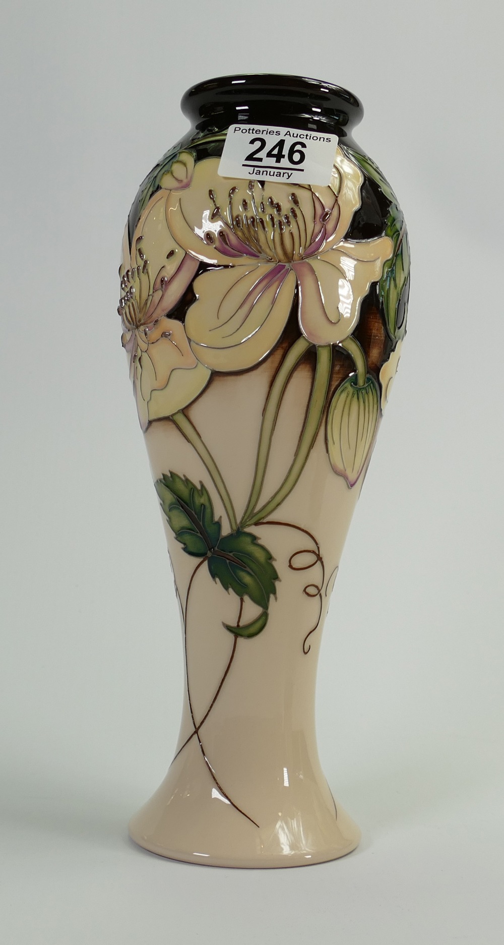 Moorcroft Sissons Gallery Chislaine vase: Limited edition 8/75 and signed by designer Rachel Bishop.