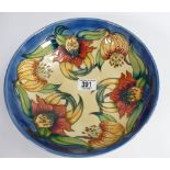 Moorcroft large fruit bowl decorated in the Ana Lily design: dated 1998, diameter 25cm.